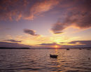 Sunset through clouds, Poole Harbour